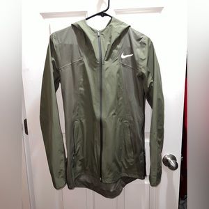Army green Nike Aeroshield rain jacket